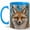 Blue, variant on Jeweled Fox Coffee Mug, Woodland Fox Mug, Ceramic 11 oz