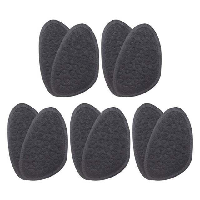 5 pares de almohadillas para el talón, almohadillas para el talón alto, almohadillas para el antepié, inserciones para zapatos sueltos, sandalias, protección para el cuidado de los Negro Zulema Cojín del antepié