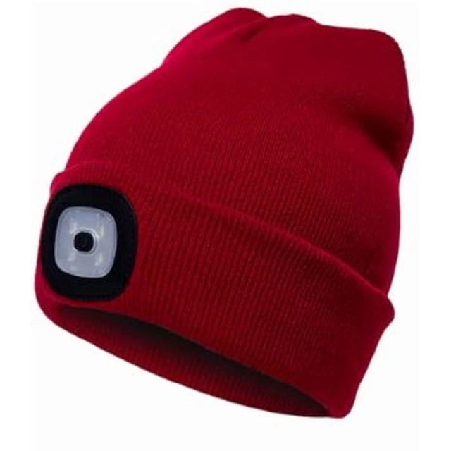 Bonnet Tricoté à Lumière LED – Chapeau d'Hiver Chaud et Élastique pour Sports Extérieurs, Randonnée et Camping