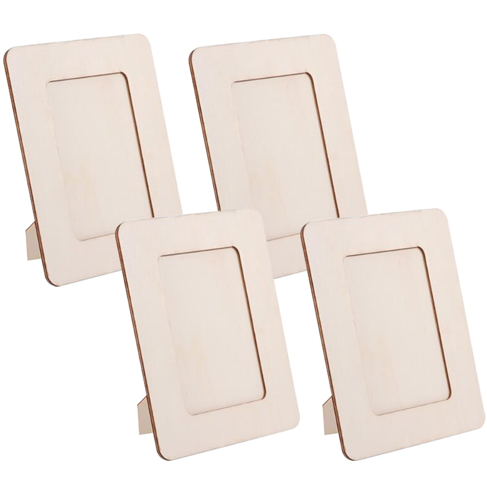 Gymnture 4 Unfinished Wooden Picture Frames for 6 Photos - DIY Wood Frames