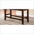 thumbnail image 6 of Counter Height Bench, Farmhouse Style Dark Brown Wooden Frame Faux Leather Seat Footrest for Dining Area | Espresso | Faux Leather, 6 of 10