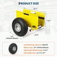 thumbnail image 2 of Heavy Duty Panel Dolly Cart, 600 LBS Capacity, 10" Rubber Inflatable Tires, Adjustable Drywall Mover for All-Terrain Sheet & Door Transport, Yellow, 2 of 8