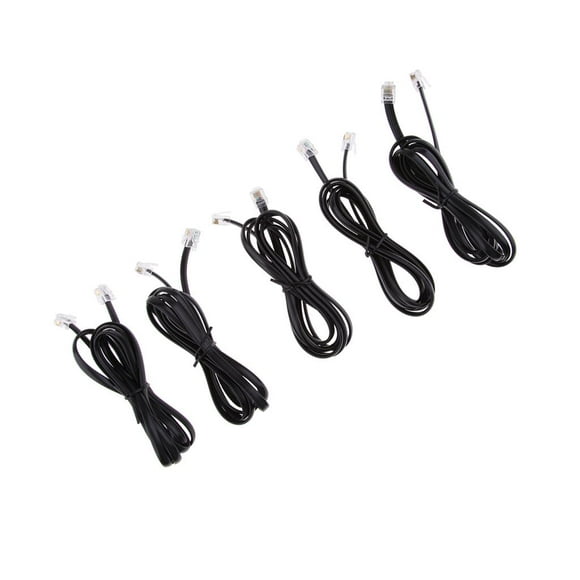 Cable De Línea De Línea Telefónica De Línea Fija De 5 Piezas Cable Plano 6P6C Conector 1.5 M