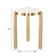 thumbnail image 2 of Noan Side Table White & Gold End Table, Modern Style, Marble round shape tabletop, MDF, Indoor Living, 2 of 2
