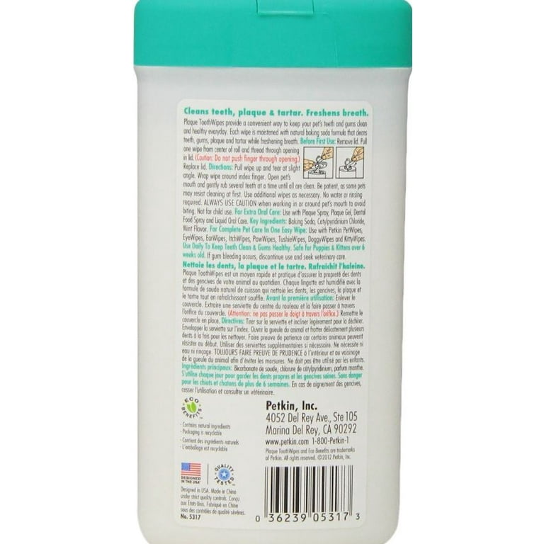 Petkin plaque hot sale wipes