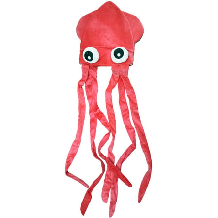 Novelty Pink Squid With Long Tentacles Party Hat Cap Costume Accessory