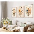 thumbnail image 3 of Arte de Pared UZXTFQU Vintage Flores Silvestres en Lienzo 3 Piezas, 3 of 6