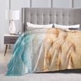 thumbnail image 6 of Coastal Seashell Beach Blanket Summer Ocean Throw Beach House Decor Starfish Sand Art Soft Cozy Fleece Gift for Adults 50x40, 6 of 6