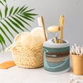 thumbnail image 4 of Ambesonne Rustic Soap Dispenser & Toothbrush Holder Set, Nautical Rustic, 2 Pcs, Pale Blue Brown Teal, 4 of 5
