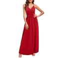 thumbnail image 1 of Women Summer Maxi Dress Vacation Floral Spaghetti Strap Spring Casual Boho Split Beach Long Flowy Sundress Red XXL, 1 of 5