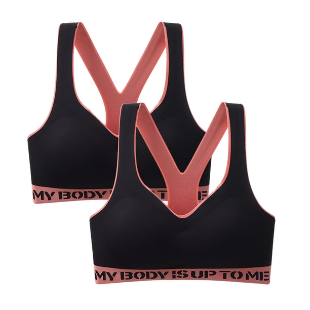 Gibobby Brasier mujer busto Back Sports 2PC Sujetador deportivo Yoga Fitness Ropa interior grande Mujeres Casual Tamaño Íntimos(Negro,XL)