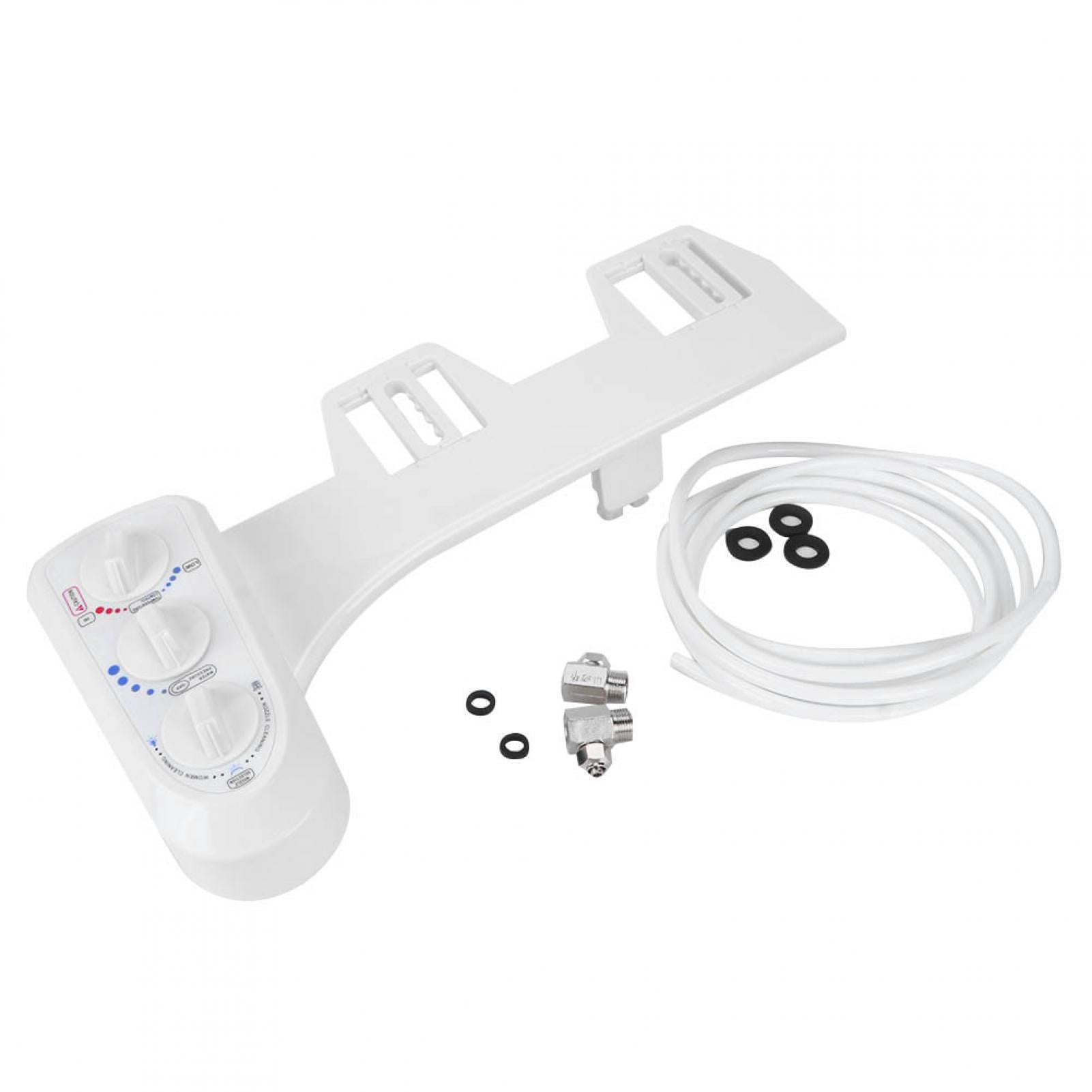 YAHHU 3/8 Thread Bidet Attachment Hot and Cold Water Double Nozzle Toilet Bidet Sprayer Standard White (18.11 inches / 46 cm)