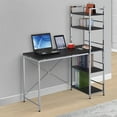 thumbnail image 2 of Benjara Computer Desk with Shelves, Black & Chrome silver, 2 of 2