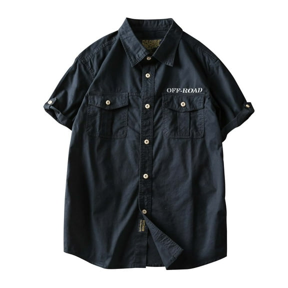 Mens Short Sleeve Button Down Shirts Vintage Work Casual Summer Shirt Fishing Hiking Cooling Camping Travel T Shirt