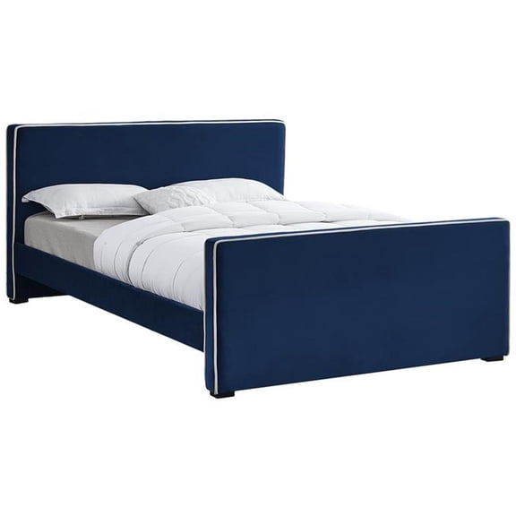 Meridian Furniture Dillard Navy Velvet King Bed