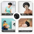 thumbnail image 3 of Shower Cap for Long Hair 1 Pack, Waterproof Washable Hair Caps for Women and Girls, 3 of 5