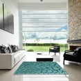 thumbnail image 7 of Ahgly Company Machine Washable Indoor Round Transitional Turquoise Green Area Rugs, 3' Round, 7 of 7