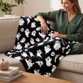 thumbnail image 3 of Halloween Ghost Print Flannel Throw Blanket 39.4 x 51.2 Inch for Cozy Living Room Decor, Soft Lightweight Decorative Bed Blanket for Fall Seasonal Home Comfort, 1Pack E, 3 of 5