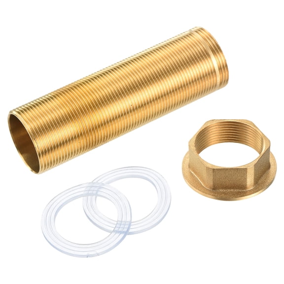 1 Pack 3.94 Inch Faucet Extension Mounting Pipe with Washers, Locking Nut, Tap Fittings Kit, Yellow