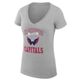 thumbnail image 2 of Women's G-III 4Her by Carl Banks Heather Gray Washington Capitals Super-Slim Fit Lightweight Team Logo Graphic V-Neck, 2 of 3