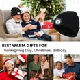 thumbnail image 7 of Unisex LED Beanie Hat with Light USB Rechargeable Headlamp Knitted Cap for Winter Camping Hiking Running Gifts for Men Dad Husband, Black, 7 of 7