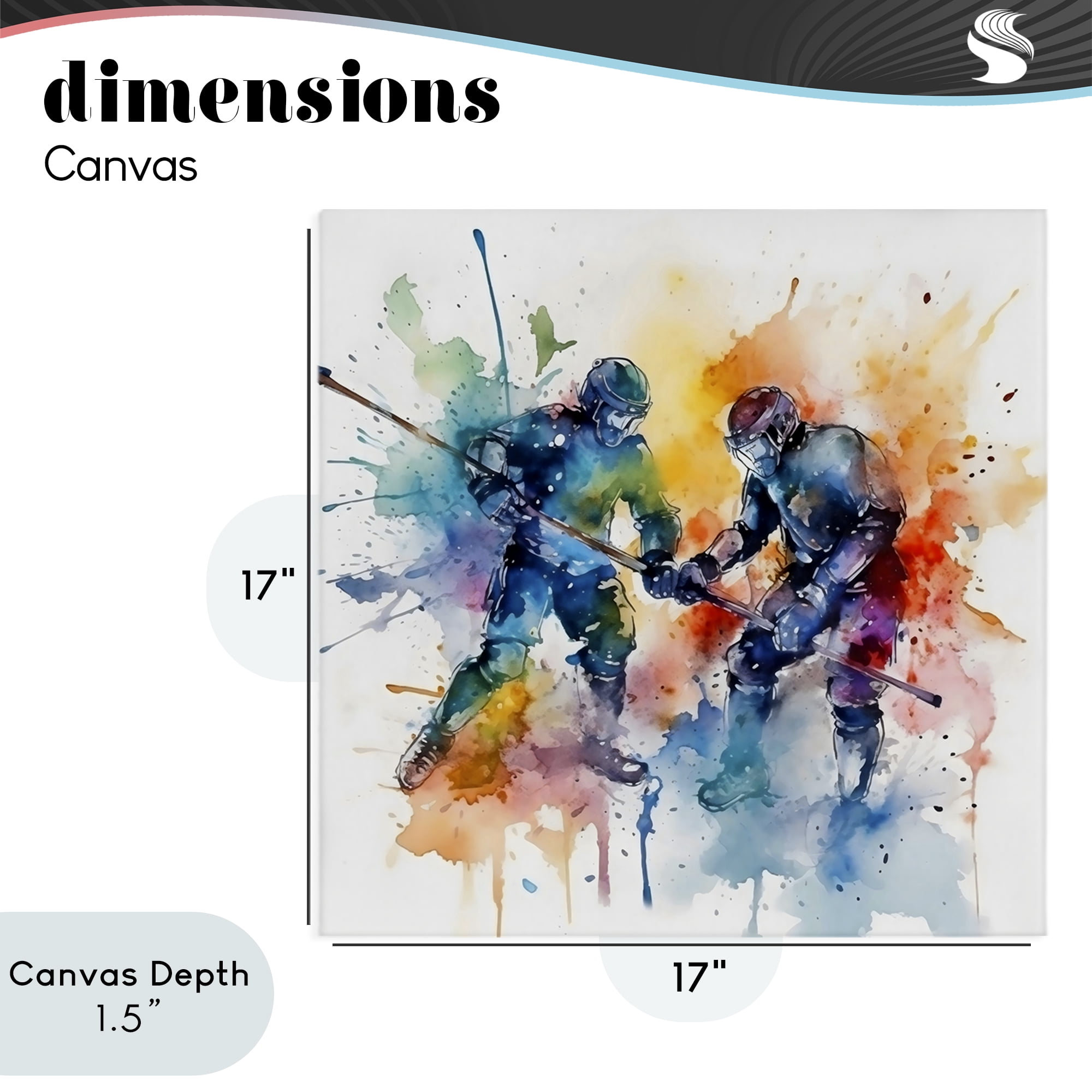 Stupell Industries Watercolor Hockey Faceoff Canvas Wall Art, design by Creative Studio