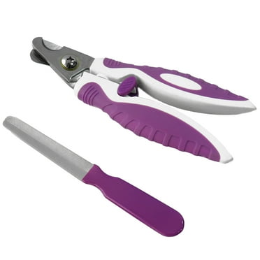WSTEER Pet Nail Clipper and Trimmer Stainless Steel Portable Claw Clippers Nail Cutters Grooming Scissors for Dogs Cats (Purple)