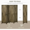 thumbnail image 4 of HOMCOM 4-Panel Privacy Screen with Foldable Design Wood Frame White 5.6FT, 4 of 10