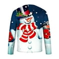 thumbnail image 4 of IROINNID Christmas Sweater for Men Round Neck Pullover 3D Printed Realistic Print Tops,Navy, 4 of 5