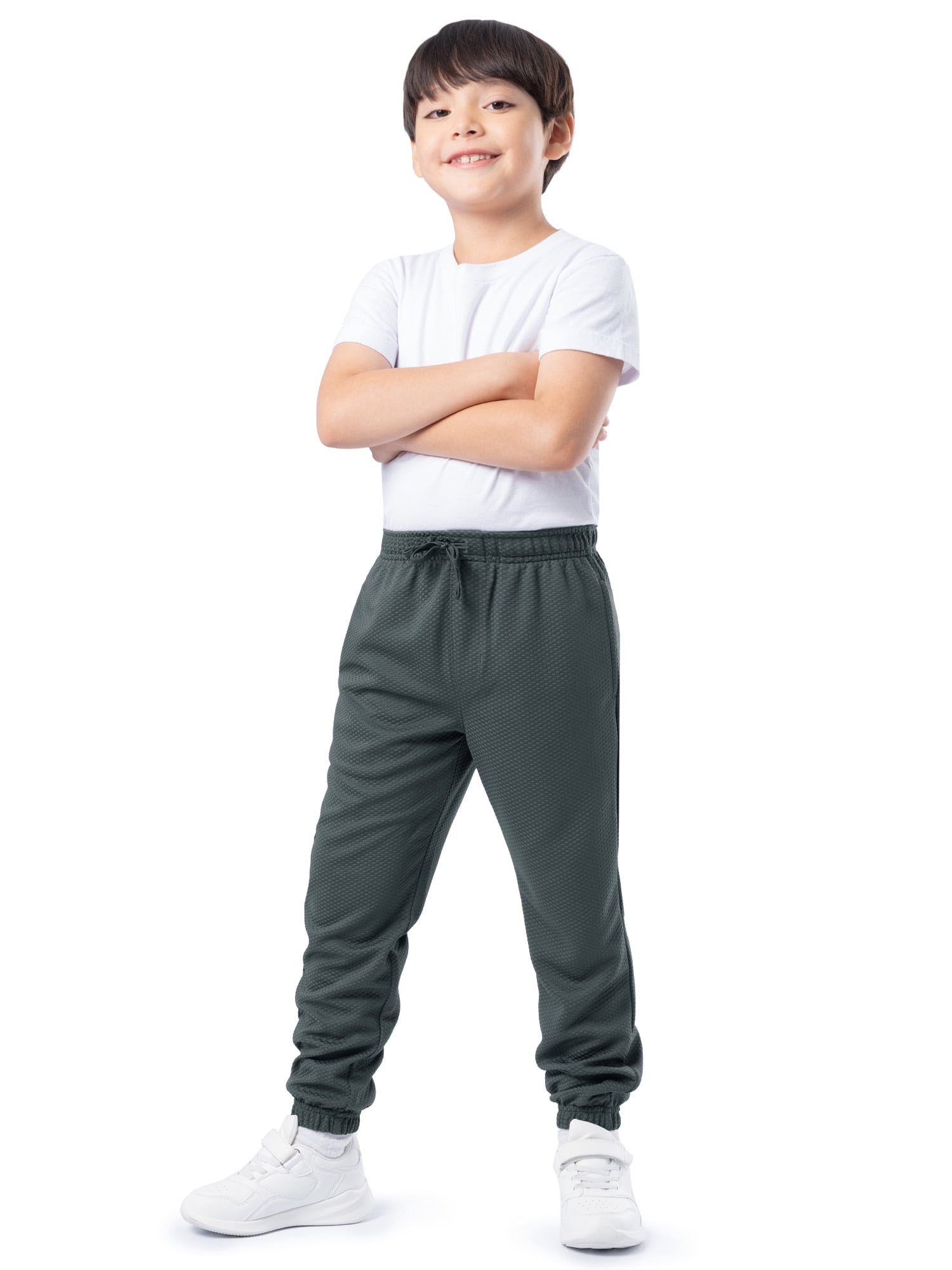 Athletic Works Boys Textured Jogger Sweatpants, Sizes 4-18 & Husky