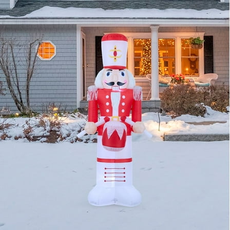 BrylaneHome 8'H Inflatable Drummer Nutcracker