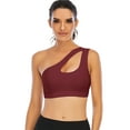 thumbnail image 1 of One Shoulder Sports Bra for Women One Strap Sports Bra Removable Padded Sports Bra with Hollow Out, 1 of 6