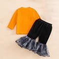 thumbnail image 5 of EnJoCho Girls Hallow-een 2-Piece Outfit - Long Sleeve Top and Bell Bottom Pants with Embroidery Pumpkin Pattern, Autumn Fall Children’s Clothing Set, 5 of 5