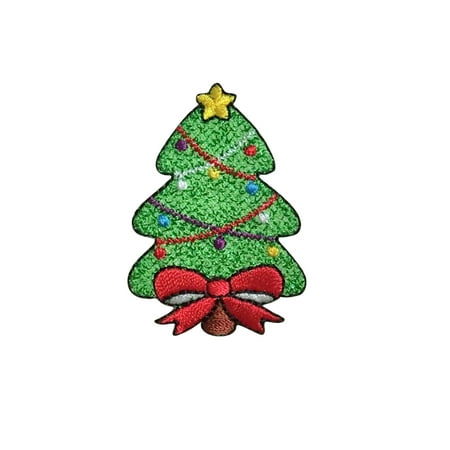 Christmas Tree - Shimmery Green - Iron on Applique/Embroidered