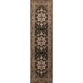 thumbnail image 2 of 2'x3' Black Beige Machine Woven Floral Medallion Indoor Accent Rug, 2 of 5