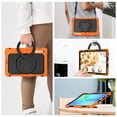 thumbnail image 5 of Case for Samsung Galaxy Tab S10 FE+ Plus 13.1 inch 2025, 360 Rotating Stand Handle Pencil Holder Shoulder Strap Heavy Duty Shockproof Cover, Orange, 5 of 7