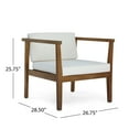 thumbnail image 4 of GDF Studio Cornelius Outdoor Acacia Wood Club Chairs with Cushions, Set of 2, Teak and Beige, 4 of 6