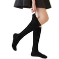 thumbnail image 3 of Yacht & Smith 6 Pairs of Women's Cotton Knee High Socks, Solid Colors Stylish Boot Sock, Black, 3 of 10