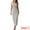 Grey, variant on DARING DIVA Bodycon Ribbed Knit Striped Square Neck Slim Fit Dress S Grey