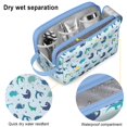 thumbnail image 4 of Toiletries Bag,LightBlue Dinosaurs Stars Triangles Pattern Mens Womens Toiletry Bag Bathroom Bag,Waterproof Toiletry Travel Bag Dopp Kit Shaving Bag 11x6.3x5.1 Inch, 4 of 5