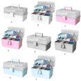 thumbnail image 3 of Pill Storage Box 3-Layer Large Capacity Home Pill Case Cosmetics Case Plastic Sundries Organizer, Ordinary Style, Gray, 3 of 7