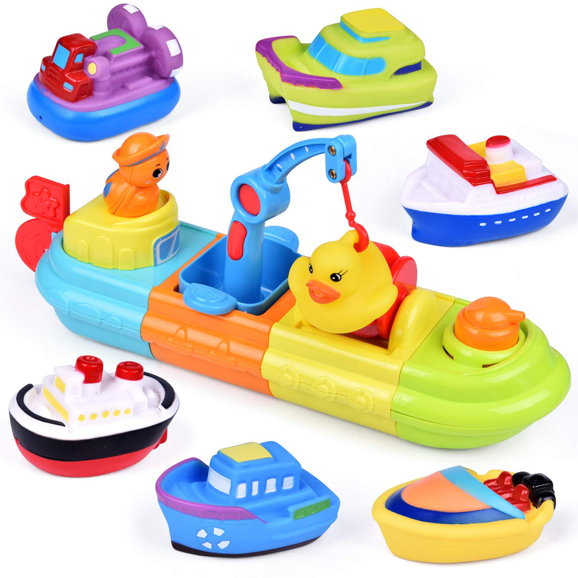 Suddies Education Bathtime Toys 5pk Plastic Bath Boats 