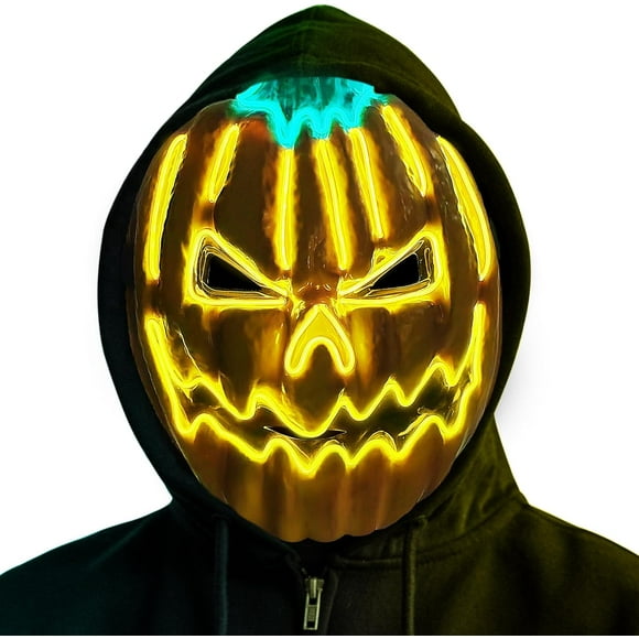 Halloween Purge Mask, Light up halloween Masks with 3 Lighting Modes, LED Mask for Men Women Adult Halloween