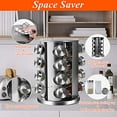 thumbnail image 2 of DOUBLE 2 c Revolving countertop Spice Rack Stainless Steel Seasoning Storage Organization,Spice carousel Tower for Kitchen Set of 16 Jars (16Jars), 2 of 5