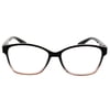 FLOWER Women's Blue Light Glasses, Shiny Black, FLBR5021 Lilac, Slim Butterfly Frame