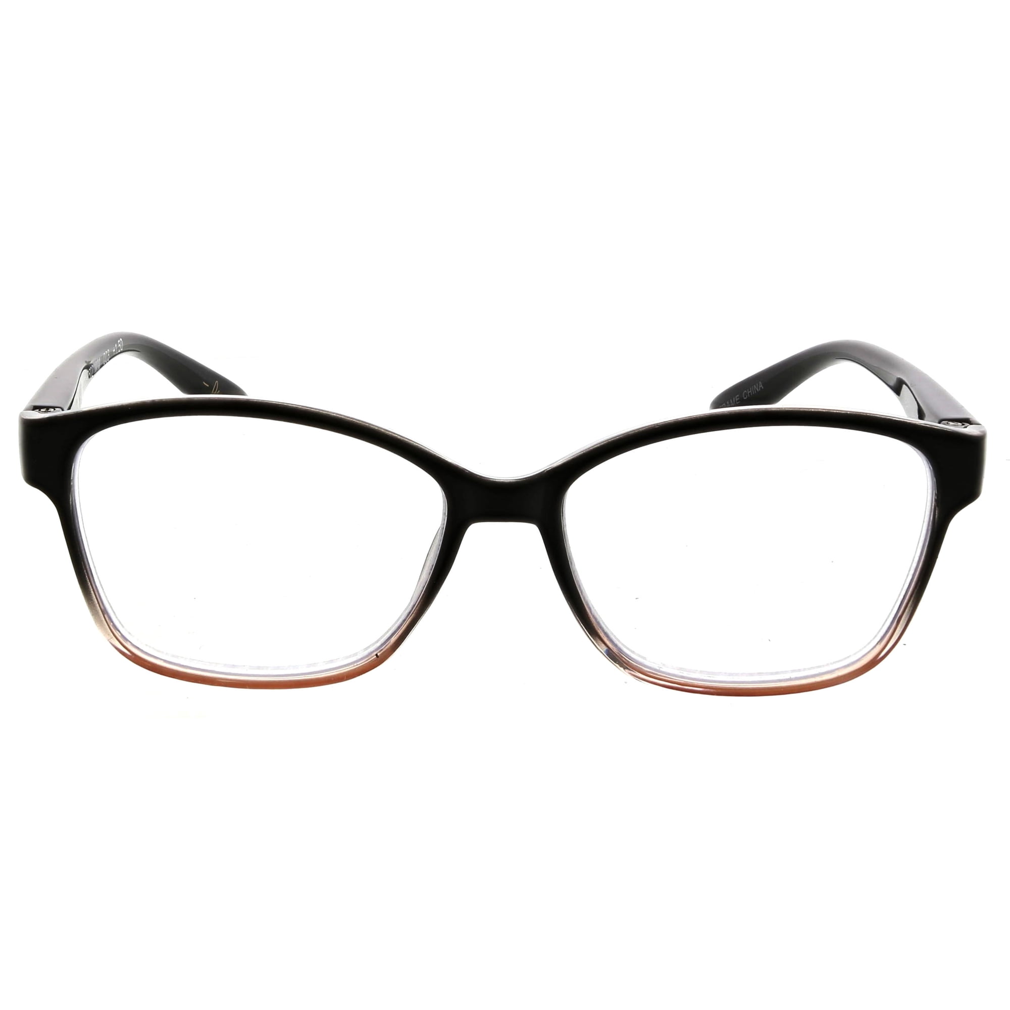 FLOWER Women's Blue Light Glasses, Shiny Black, FLBR5021 Lilac, Slim Butterfly Frame