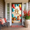 thumbnail image 5 of Happy 79th Birthday Celebration Banner Colorful Balloons Cake Confetti Backdrop Party Supplies Decorations Photography Props Background Birthday Party, 5 of 7