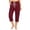 Wine, variant on BUIGTTKLOP Cotton Cargo Capris for Women Summer Casual Drawstring Capris Pants with Pockets Wide Leg Cropped Pants Outdoor Hiking Pants