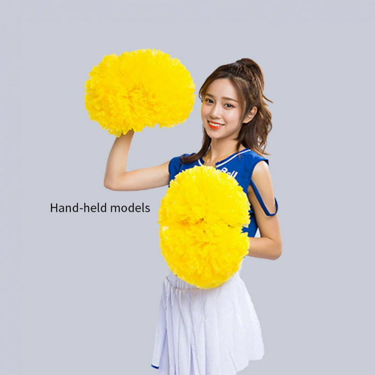 YOCOMEY 2Pcs Plastic Cheerleading Pom Poms with Baton Handle, Premium  Cheerleader Pompoms Kit, Cheering Hand Flowers for Sports Game Dance Fancy  Dress