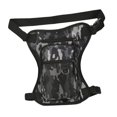 thumbnail image 4 of Riñonera DYNWAVEMX para hombre y mujer bolsa cartuchera ajustable para muslo ciclismo senderismo viajes pesca Camuflaje negro, 4 of 8